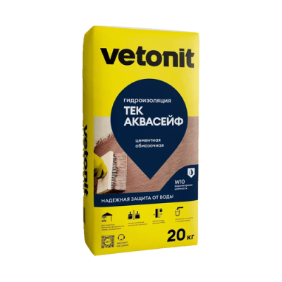 Гидроизоляция цементная Vetonit Weber.tec AquaSafe, 20 кг